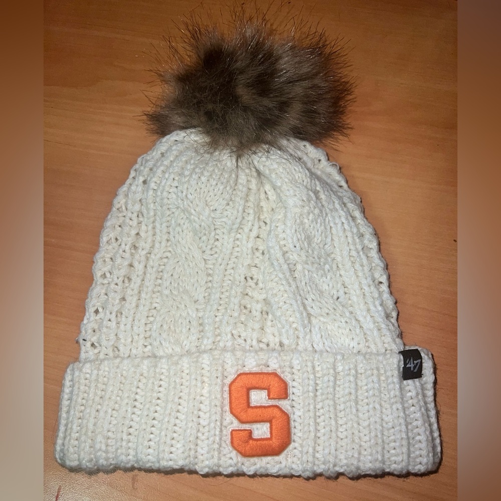 White new Syracuse hat